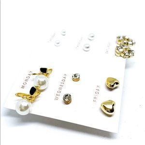 NWT WeekDays Earring Set Gold & Faux Pearl Earring